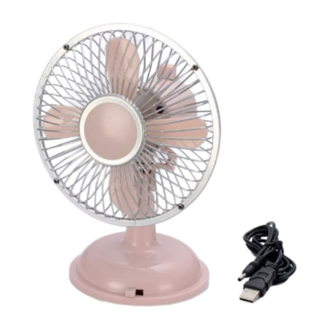 GUOOL Mini Desk Fan Personal Portable Fan Lightweight Indoor Compact Shaking Head Fans Light Pink