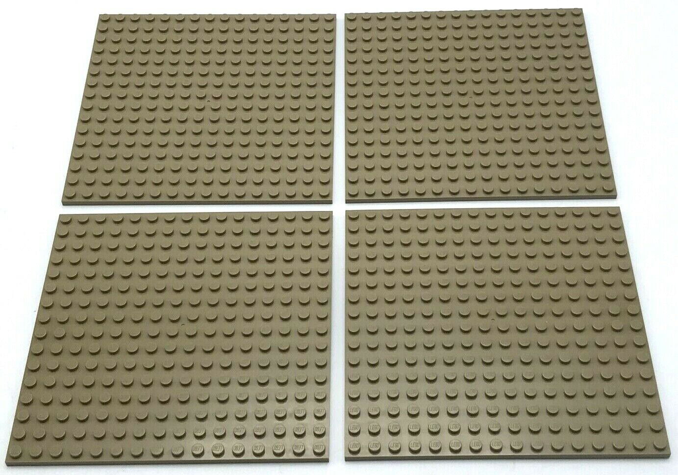 LEGO LOT OF 50 NEW DARK TAN 1 X 4 DOT PLATES BUILDING BLOCKS PARTS