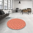 thumbnail image 4 of Ahgly Company Machine Washable Indoor Round Transitional Fire Engine Red Area Rugs, 8' Round, 4 of 7