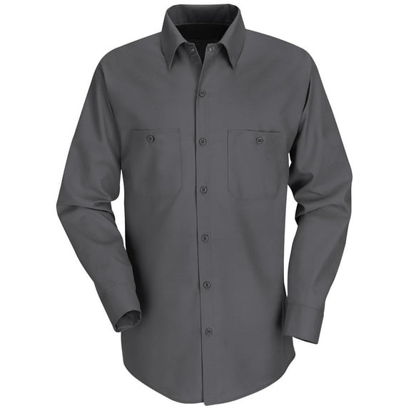 Red Kap - Industrial Long Sleeve Work Shirt - SP14, Charcoal, S
