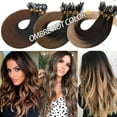 thumbnail image 6 of HAIRRO Micro Ring Hair Extensions Real Human Hair Balayage Ombre Natural Black 100% Human Hair Extensions Micro Links Hair Extensions Human Hair 20 inch 50g 1g/strand, 6 of 9