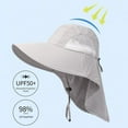 thumbnail image 5 of Chapeau Imperméable à l'Eau en Plein Air pour Uv-protection Pêche Randonnée Jardinage Unisexe Large Bord avec Rabat de Cou Pliable, 5 of 5