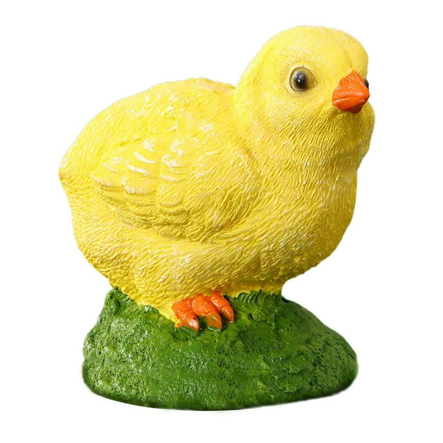 Estatua de pollito de jardín, figura de animal, escultura de resina, figura de gallo en miniatura para Estilo A