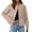 Beige, variant on Womens Jackets Patchwork Loose Sleeve Turndown Collar Casual Outerwear Lightweight Fall Fashion Button Down Coats