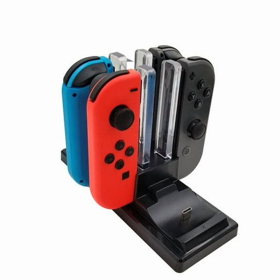 Nintendo Switch Charging Dock - Colorful LED 6-in-1 Charger for Joy-Cons, Grips & Pro Controller