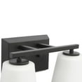 thumbnail image 4 of Vertex Collection Two-Light Matte Black Etched White Glass Contemporary Bath Light, 4 of 12