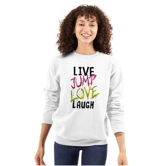 Live Laugh Love Inspirational Cute Women Plus Size Crewneck Sweatshirt Brisco Brands 2X