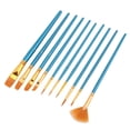 thumbnail image 4 of 10 Piezas de Pincel de Pintura de Acuarela, Pincel de Dibujo de Pelo de Nailon Azul, Herramienta de Pintura artística, 4 of 5