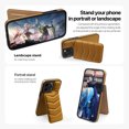 thumbnail image 2 of Compatible with wireless charging for iPhone 14 Plus Card Case with Card Holder Kickstand RFID Blocking Flip Cover Credit Card Slots PU Leather Men Women,Shockproof Phone Case,Brown, 2 of 8