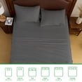 thumbnail image 2 of Gogreen 4PC Bamboo Cal King Sheet Set, Deep Pocket Fit 16", Breathable Super Soft Luxury Hotel Style Home Decor Cal King Sheet Set, Gift for Women, Men - 2 Pillowcases, 1 Flat Sheet, 1 Fitted Sheet, 2 of 9
