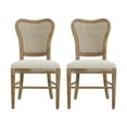thumbnail image 2 of Christopher Knight Home Vintage Dining Chairs with Cane Backrest and Upholstered Seat on Rubberwood Frame, Dark Brown, Set of 2, 2 of 8