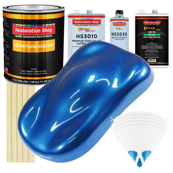 Burn Out Blue Metallic Premium Gallon Kit URETHANE BASECOAT Car Auto Paint Kit