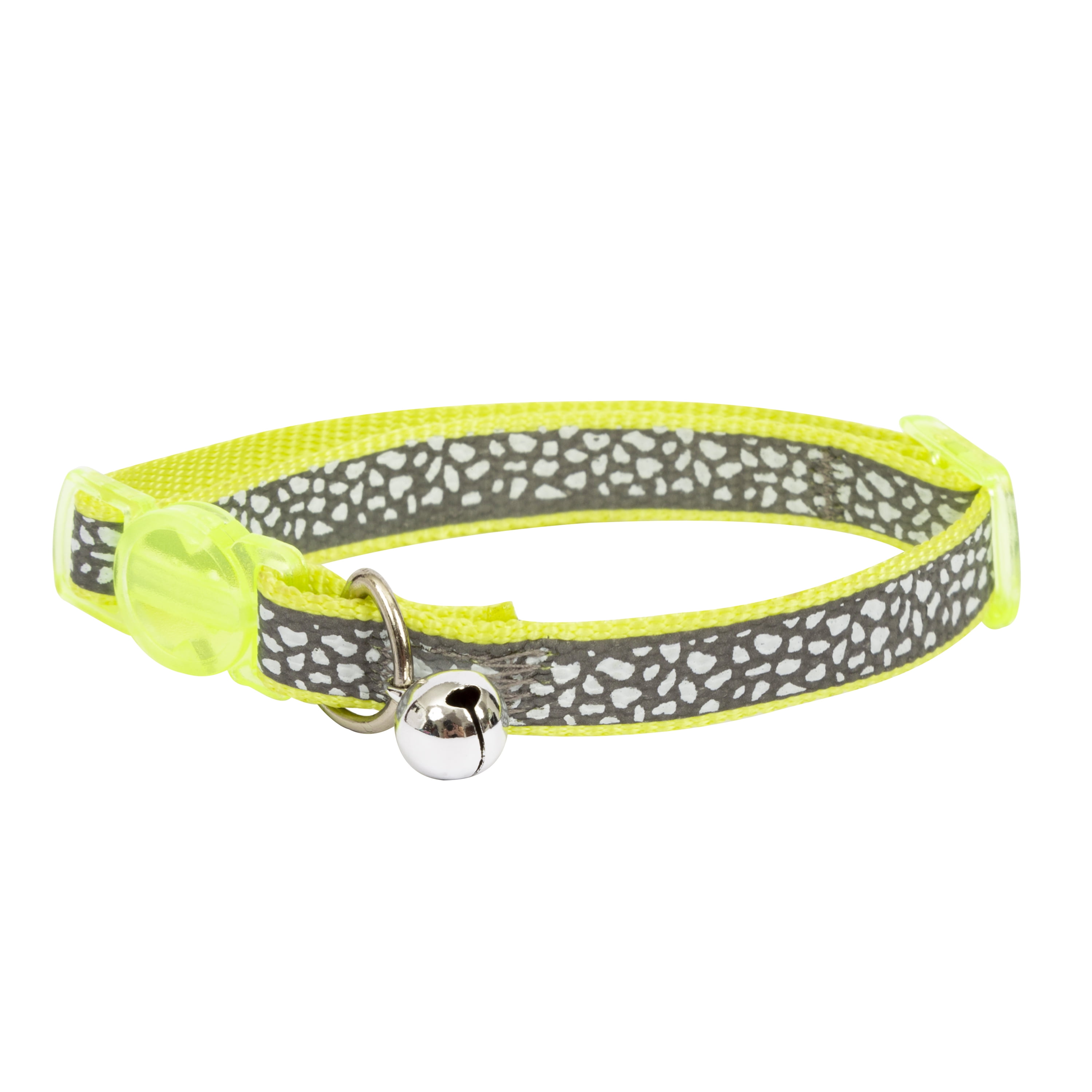 Vibrant Life Polyester & Metal Animal Print Fashion Cat Collar, Green