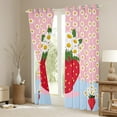 thumbnail image 3 of Manfei Red Strawberry Blackout Curtains,Floral Daisy Curtains Pack of 2 (38x45 Each),Cartoon Flower Window Curtains,Microfiber Kawaii Room Decorative, 3 of 6
