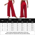thumbnail image 2 of Pantalones Pantalones largos casuales para mujer, cómodos pantalones palazzo, pantalones elásticos de cintura alta para desplazamientos Cgtredaw Rojo T S para Mujer, 2 of 6