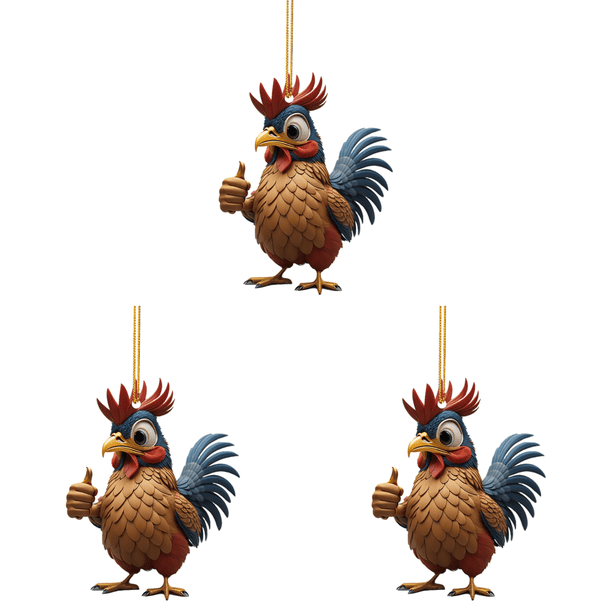 Navidad Adorno Pollo Lindo Coche Acrílico Creativo (F)