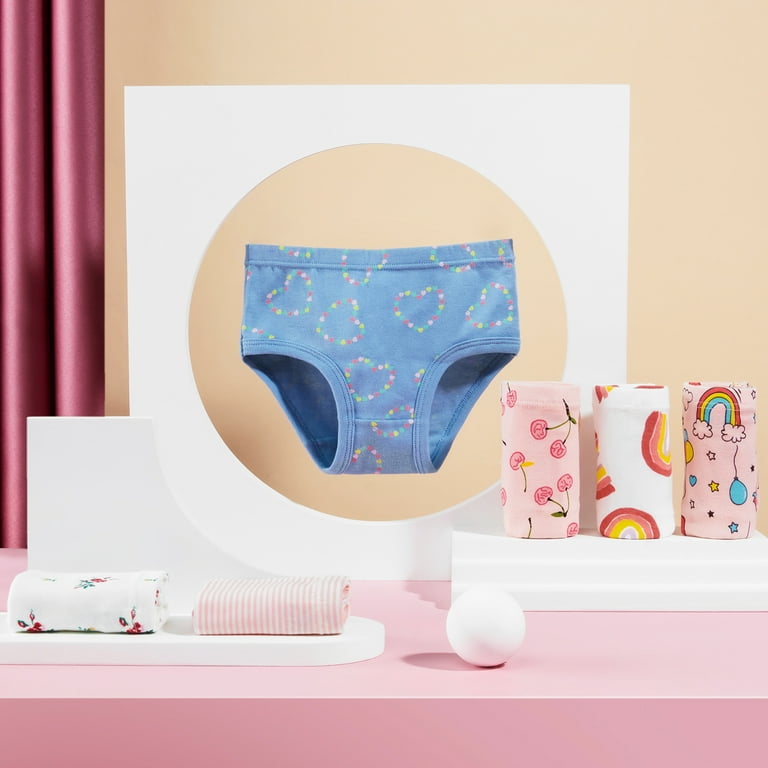 SYNPOS Girls 100% Cotton Briefs All-Season Underwear for Kids