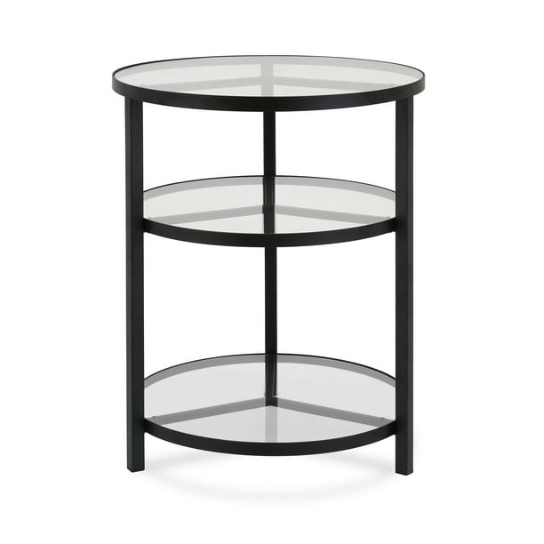 Evelyn Zoe Mid Century Modern Side Table With Glass Top Com Mid Century Modern Side Table, Round Glass Top Side Table With Shelf
