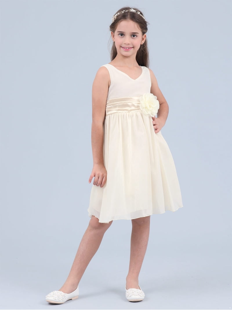 cream chiffon bridesmaid dress Bow Tie Chiffon Bridesmaid Dress