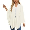 thumbnail image 4 of Tao Tao Women's Elegant Shawl Wraps Soft Open Front Poncho Sweater For Spring Fall Winter White, 4 of 4