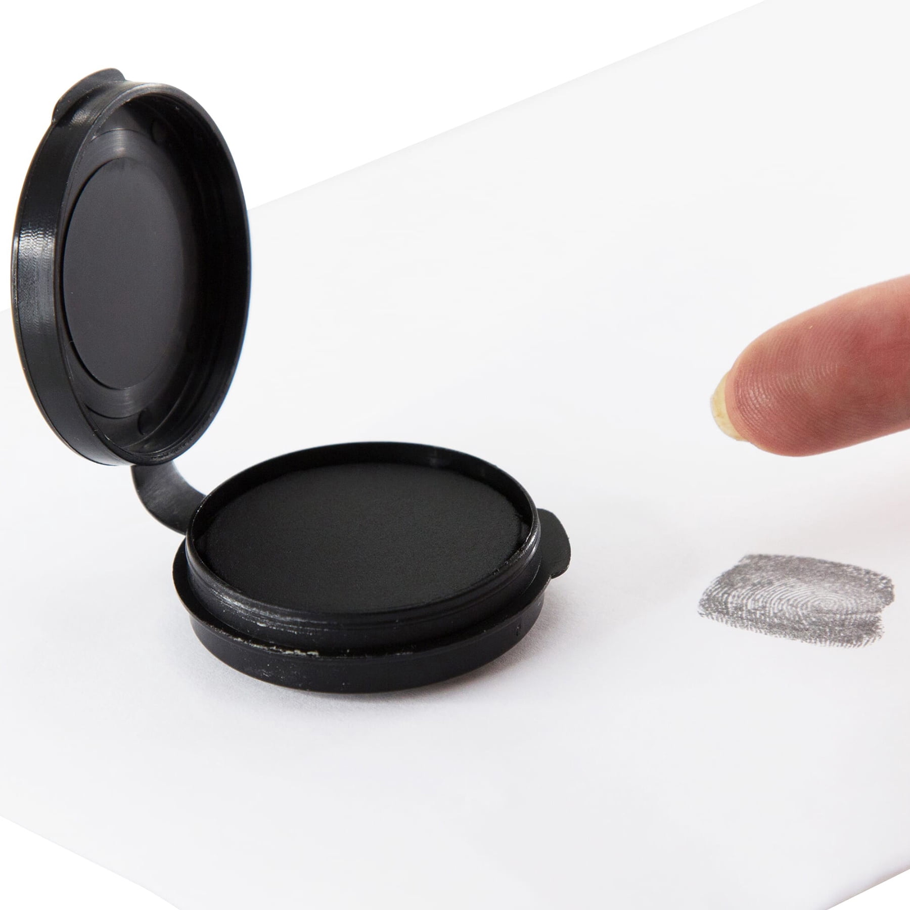 Baumgartens Inkless Fingerprint Pad with Adhesive, Black, Pack of 3