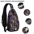 thumbnail image 2 of Sling Backpack,Halloween Bat Moon Eye Pattern Crossbody Bag with Water Bottle Holder,Waterproof Sling Bag for Men/Women with Chest Phone Holder for Hiking,Travel, 2 of 6