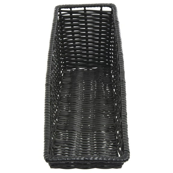 HUBERT Wicker Look Tapered Storage Basket, Rectangular Black - 7 1/2"L x 30"D x 1 1/2" to 8"H