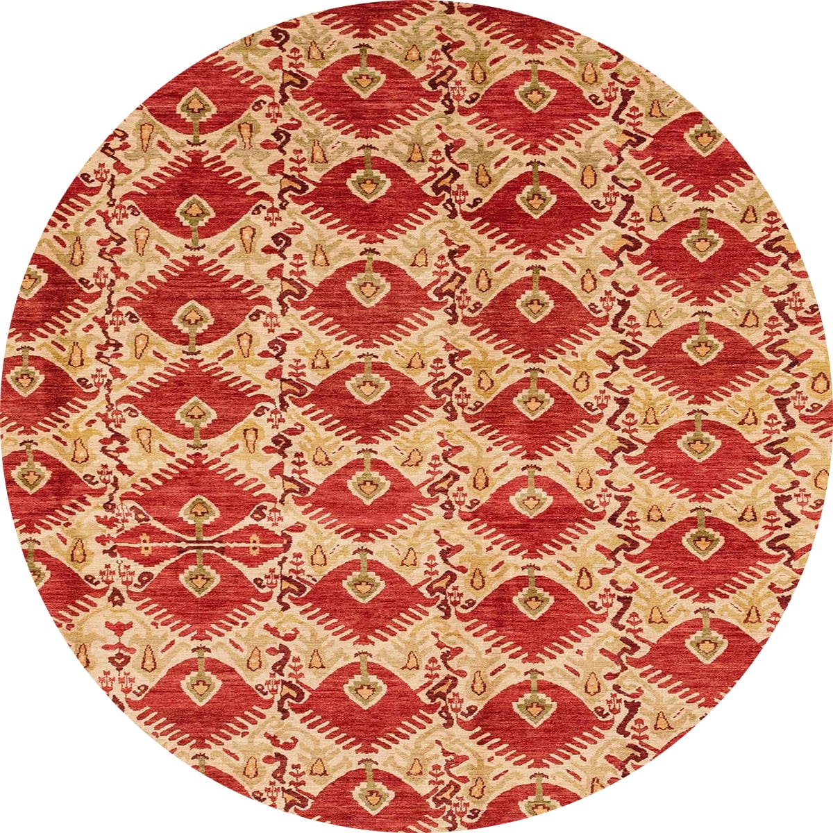Ahgly Company Indoor Round Abstract Neon Red Abstract Area Rugs, 8 ...