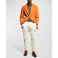 thumbnail image 3 of Mens Wool Carcoat - Hot Orange Three Quarter Peak Lapel Topcoat, 3 of 5