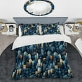 thumbnail image 2 of Designart "Metropolitan Canvas In Beige And Blue" Geometric Bedding Covert Set - Modern & Contemporary Bed Set With 2 Shams, 2 of 5