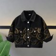 thumbnail image 2 of Atogsazn Childrens Boys Denim Jacket Kids Casual Button Down Long Sleeve Coat Lightweight Tops Clothing Black 3-4 Years Fashion, 2 of 9