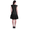 thumbnail image 4 of Moomaya Womens Ruffle Sleeve A,Line Schiffli Dress Solid Designer Party Dress, 4 of 7