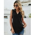 thumbnail image 5 of ZHENWEI Summer Sleeveless Tops for Women V Neck Casual Tank Tops Loose Solid Collar Polo Shirts, 5 of 9