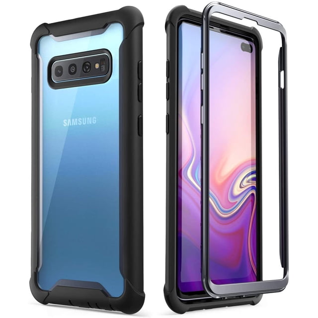 YOYO Ares Clear Case for Galaxy S10 Plus 2019 Release, Dual Layer Rugged Clear Bumper Case Without Built-in Screen Protector (Black)