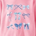 thumbnail image 3 of Gamivast Graphic Crewneck Sweatshirt for Girls Soft Long Sleeve Pullover with Assorted Bow Print Relaxed Fit Casual School Lounge Streetwear Daily Wear Top for Fall and Winter Pink 7-8Years, 3 of 6