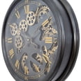 thumbnail image 2 of Yosemite Home Decor Sophisticated Design Modern Metal Paris Gear Clock in Black, 2 of 4