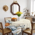 thumbnail image 3 of Blue Pumpkins Fall Table Cloth Waterproof Tablecloths, Thanksgiving Leaves Farmhouse Tablecloth Dining Table Cover for Kitchen Party Tabletop Outdoor, Square Tablecloth 54x54 Inch, 3 of 9