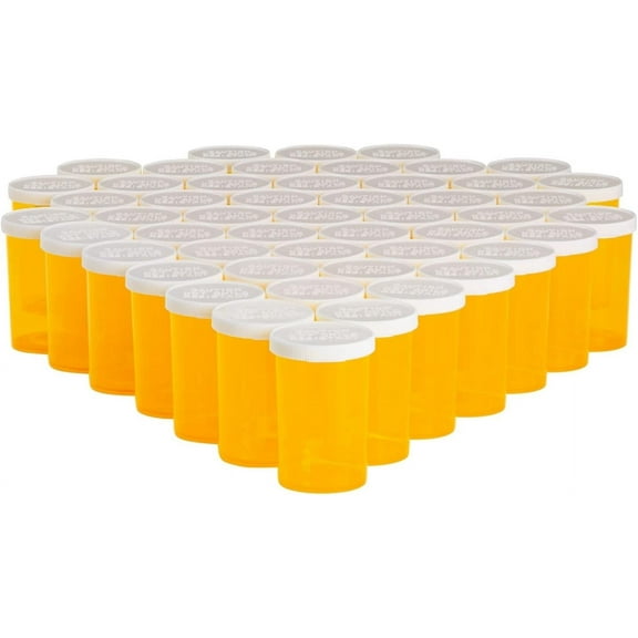 Pharmacy Prescription Vials, Amber Medicine Bottle, 30 Dram Snap Caps, Caps Included, Pack of 280 (Medicine & Pill Container, Pharmacy Bottle, Pharmacy Container, Plastic Container) by Sponix BioRx