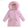 thumbnail image 2 of Liyamei Girls Heavyweight Hooded Padded Jacket with Zipper for Winter Warm Coat Size 5-6 Years, 2 of 6