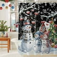 thumbnail image 6 of Shower Curtain 72"W x 96"L Christmas Snowman Xmas Tree Black Fabric Shower Curtains Set with Hooks Water Repellent Bathroom Curtains Machine Washable Bathroom Accessories, 6 of 9