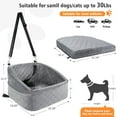 thumbnail image 3 of Dog Car Seat for Small Medium Dogs,Detachable Washable Dog Booster Seat Under 30lbs, Pet Car Seat Travel Bed with Storage Pockets and Dog Safety Belt (Grey), 3 of 5