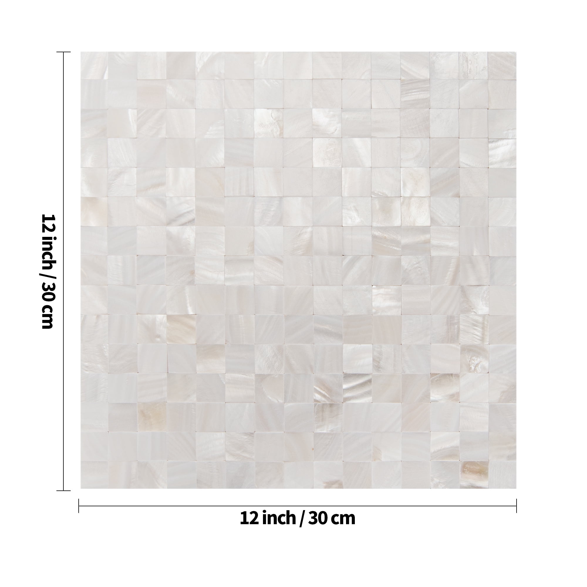 Art3d Mother of Pearl Shell Mini Square Seamless Mosaic Tile for Kitchen Backsplash, Nature Pearl, 12" L X 12" W,(10 Sheets)