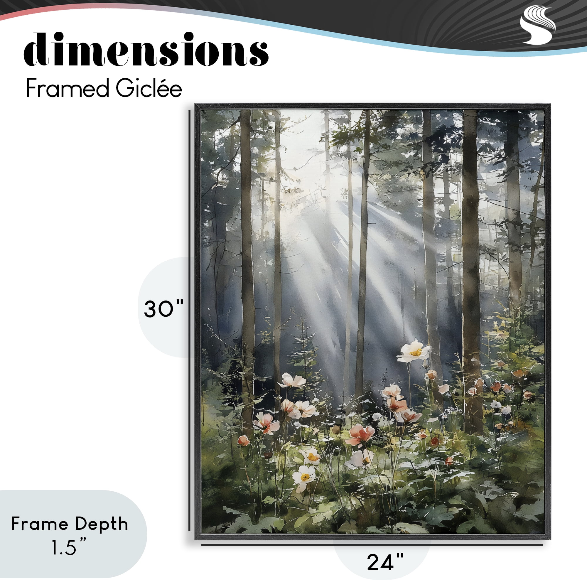 Stupell Industries Sunlit Woods In Morning Black Framed Giclee Art, design by Franklyn Gregory