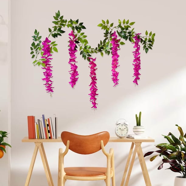 Rosas simuladas para flor artificial, flores artificiales, decoración de techo, plástico, cesta colgante, salón, fácil instalación, interior exterior