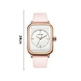 thumbnail image 2 of Women Watch Ladies Quartz Watch Square Dial Silicone Adjustable Strap Night Light No Delay Time-checking High Accuracy Exquisite Sweet Wristwatch, 2 of 8