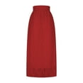 thumbnail image 5 of Busydd Women's Skirts Fashion Elegant Lace Midi Skirt Solid Color High Waisted Knee Length Skirts for Women 3XL, 5 of 9
