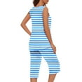 thumbnail image 6 of QNANSPI Womens Pajama Sets, Cotton Sleepwear for Women, Women's Casual Printed Pajamas Sleeveless Crew Neck Top and Elastic Waist Capri Pants Soft 2 Piece Lightweight Daily Home Loungewear, 6 of 6