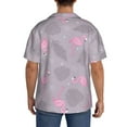 thumbnail image 3 of Kdxio Men'S Hawaiian Shirt For Men Short Sleeve Shirt Pink Flamingo (2) Summer Casual Holiday Beach Button Down T-Shirts, 3 of 5