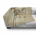 thumbnail image 3 of Zodiac Taurus Soft Flannel Fleece Throw Blanket, Hand Drawn Bull with Ornaments Vintage Antique Design, Cozy Plush for Indoor and Outdoor Use, 60" x 80", Brown and Sand Brown, by Ambesonne, 3 of 6