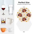 thumbnail image 6 of Lsque Fall Turkey Pattern 4" Drink Coasters Set of 4, PVC Leather Absorbent Coasters, Table Coaster Set Decorative Coffee Cup Coasters Housewarming Gift -Hexagon, 6 of 6